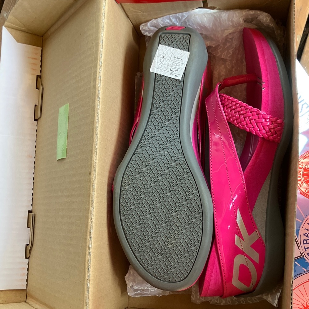 DKNY Hot Pink Wedge Sandals